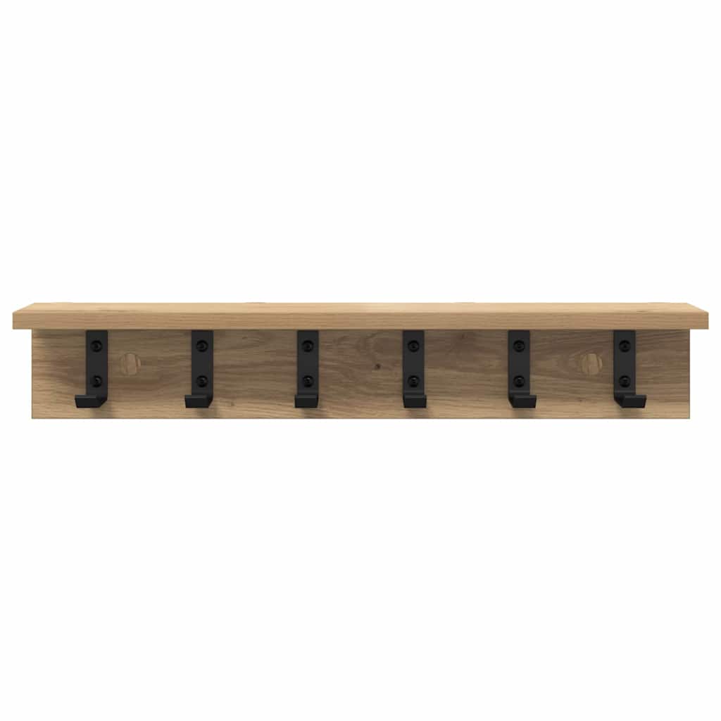 Wandgemonteerde Kapstok Met Plank Artisanaal Eikenkleurig
