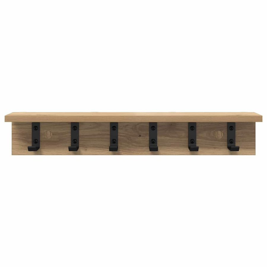 Wandgemonteerde Kapstok Met Plank Artisanaal Eikenkleurig