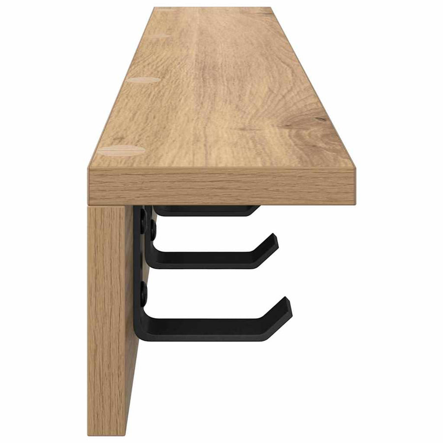Wandgemonteerde Kapstok Met Plank Artisanaal Eikenkleurig