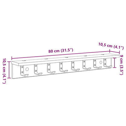 Wandgemonteerde kapstok Wit 80 x 10.5 x 10.5 cm Bewerkt hout