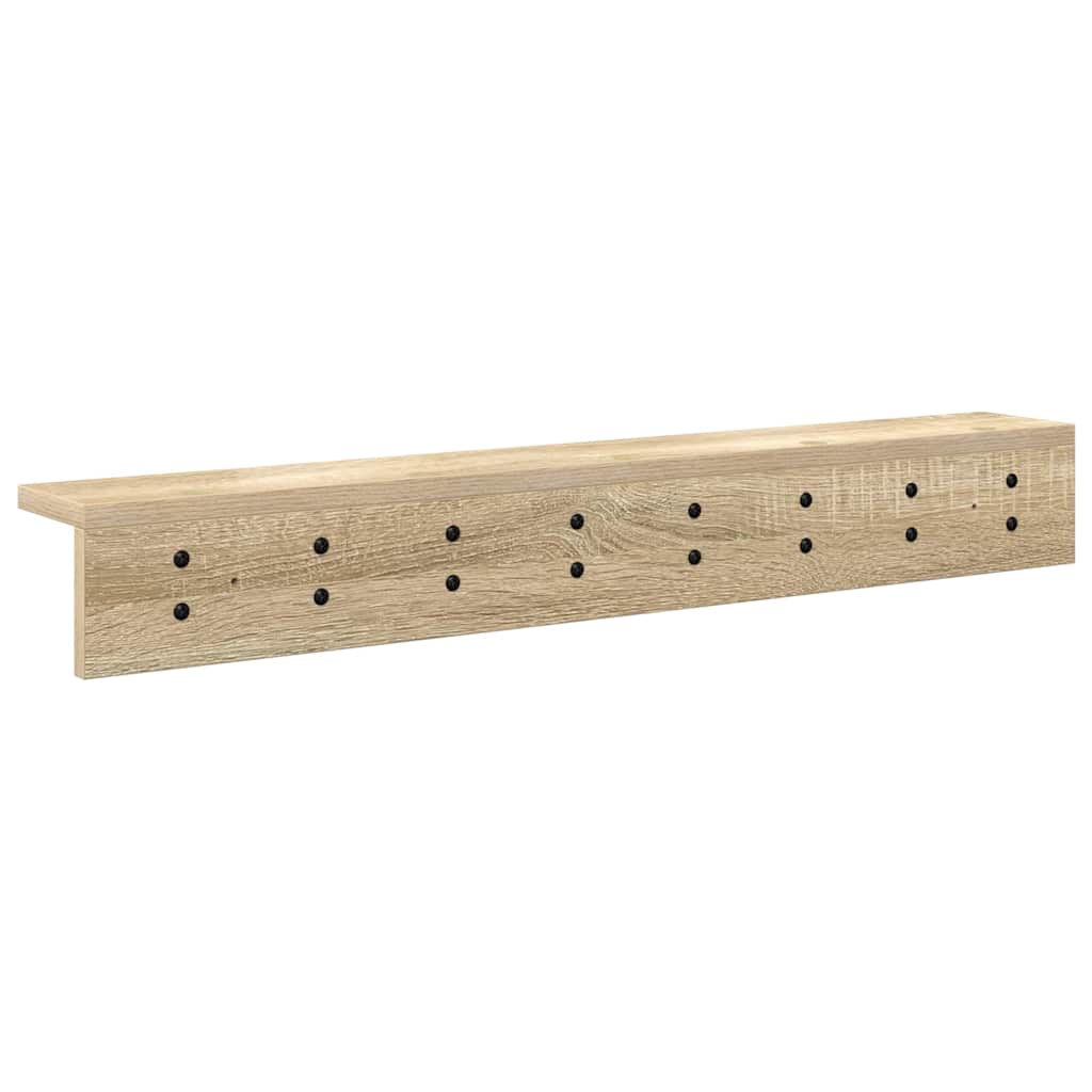Wandgemonteerde kapstok Sonoma eiken 80 x 10.5 x 10.5 cm