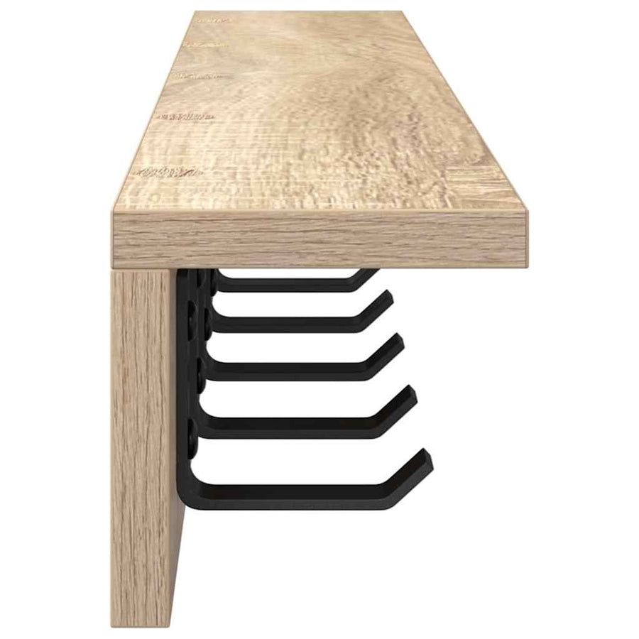 Wandgemonteerde kapstok Sonoma eiken 80 x 10.5 x 10.5 cm
