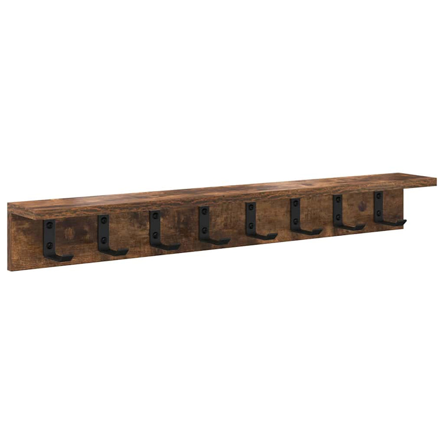 Wandgemonteerde kapstok Gerookt eiken 80 x 10.5 x 10.5 cm