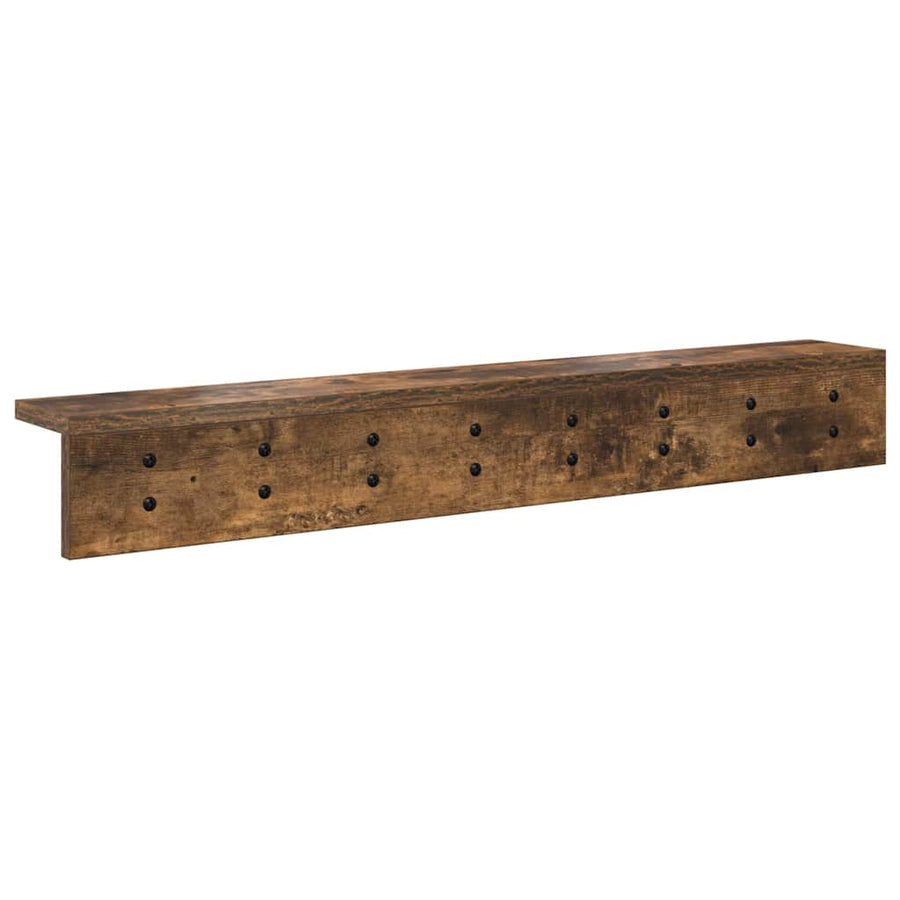 Wandgemonteerde kapstok Gerookt eiken 80 x 10.5 x 10.5 cm