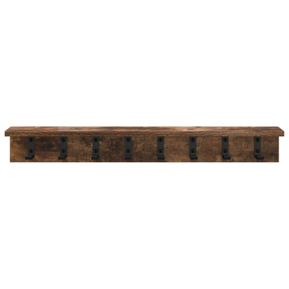 Wandgemonteerde kapstok Gerookt eiken 80 x 10.5 x 10.5 cm