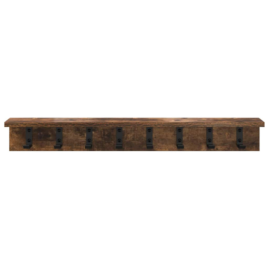 Wandgemonteerde kapstok Gerookt eiken 80 x 10.5 x 10.5 cm