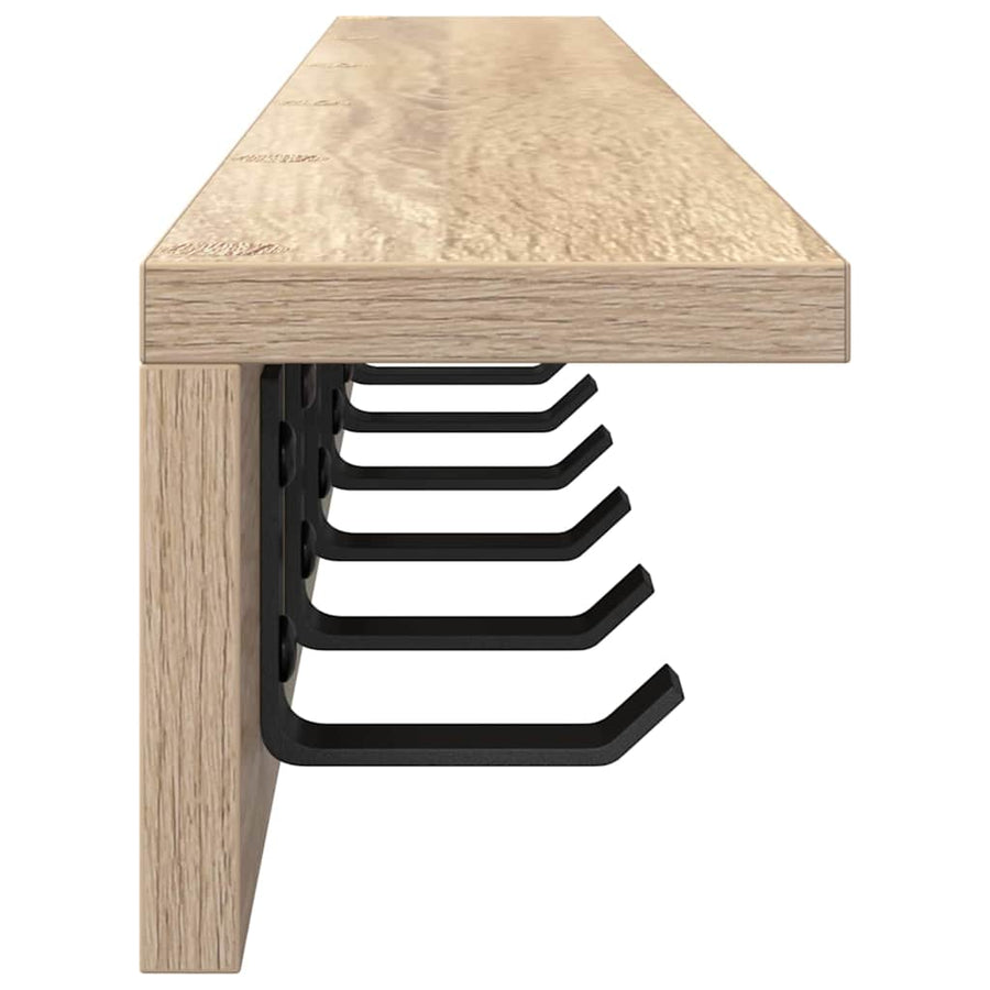 Wandgemonteerde kapstok Sonoma eiken 100 x 10.5 x 10.5 cm