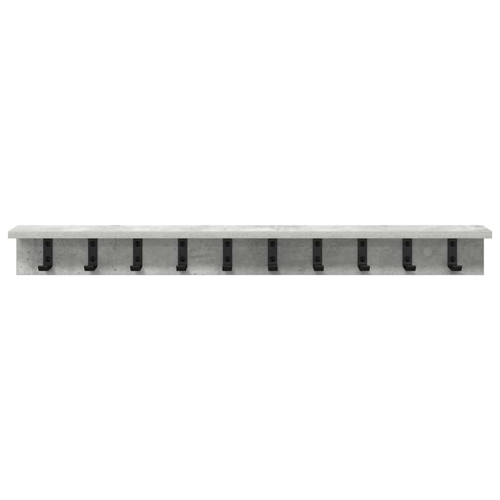 Wandgemonteerde Kapstok Beton Grijs 100 x 10,5 x 10,5 cm
