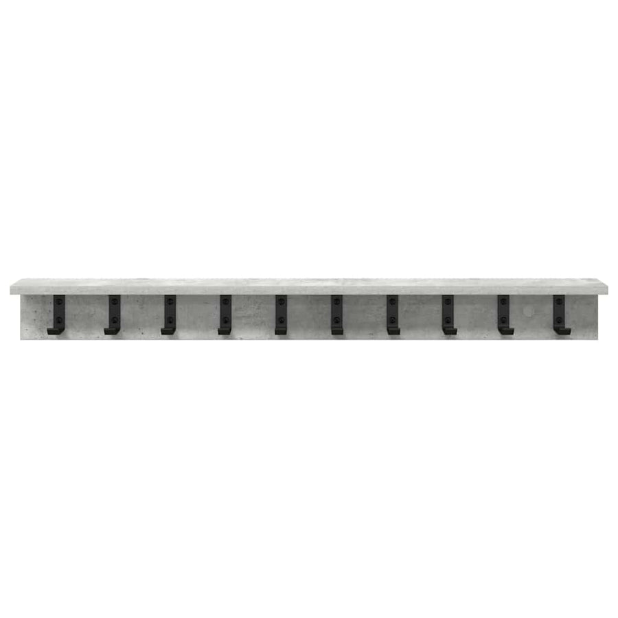 Wandgemonteerde Kapstok Beton Grijs 100 x 10,5 x 10,5 cm