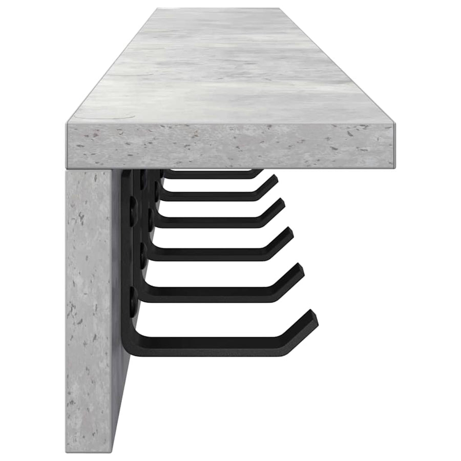 Wandgemonteerde Kapstok Beton Grijs 100 x 10,5 x 10,5 cm