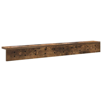Wandgemonteerde Kapstok Gerookt Eiken 100 X 10,5 X 10,5 Cm