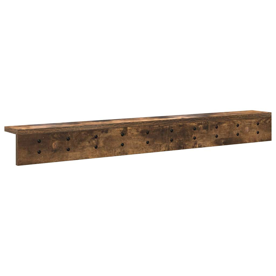 Wandgemonteerde Kapstok Gerookt Eiken 100 X 10,5 X 10,5 Cm