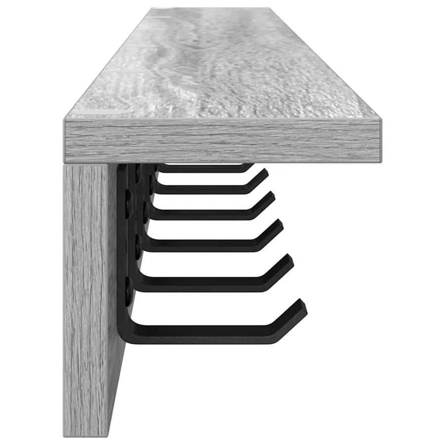 Wandgemonteerde Kapstok Grijs Sonoma 100 X 10,5 X 10,5 Cm
