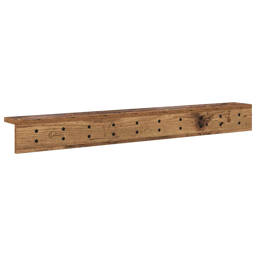 Wandgemonteerde Kapstok Met Opslag Oudhout 100 x 10,5 x 10,5 cm