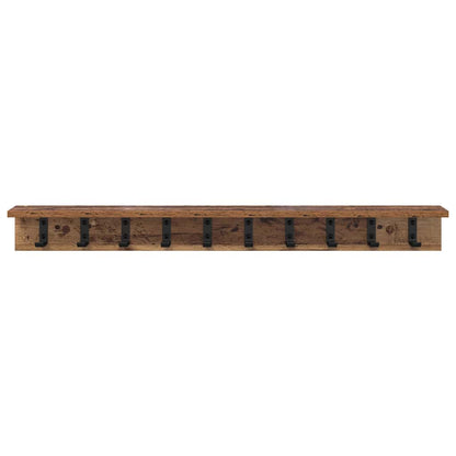 Wandgemonteerde Kapstok Met Opslag Oudhout 100 x 10,5 x 10,5 cm