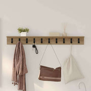 Wandkapstok met plank 100x10.5x10.5 cm bruin