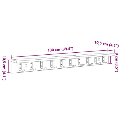 Wandgemonteerde Kapstok Met Plank 100 x 10.5 x 10.5 cm