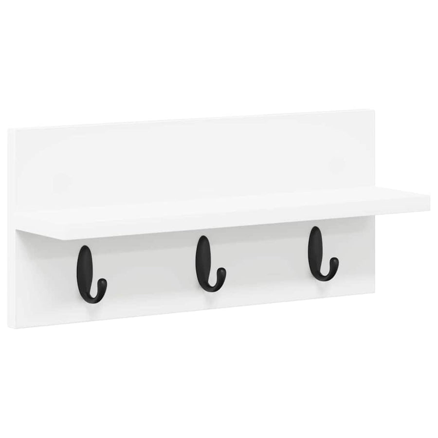 Wandgemonteerde kapstok Wit 40 x 10.5 x 18 cm Bewerkt hout