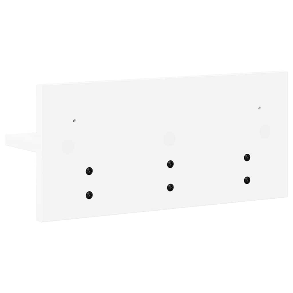 Wandgemonteerde kapstok Wit 40 x 10.5 x 18 cm Bewerkt hout