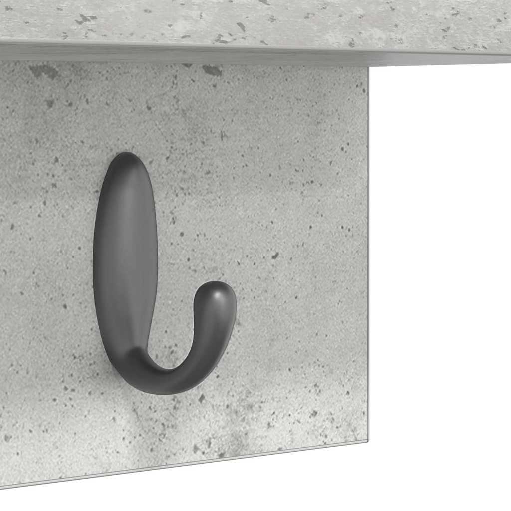 Wandgemonteerde kapstok met plank Betongrijs 40 x 10.5 x 18 cm