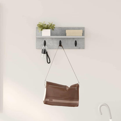 Wandgemonteerde kapstok met plank Betongrijs 40 x 10.5 x 18 cm