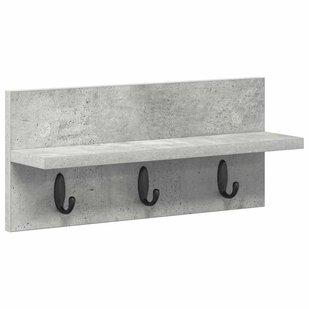Wandgemonteerde kapstok met plank Betongrijs 40 x 10.5 x 18 cm