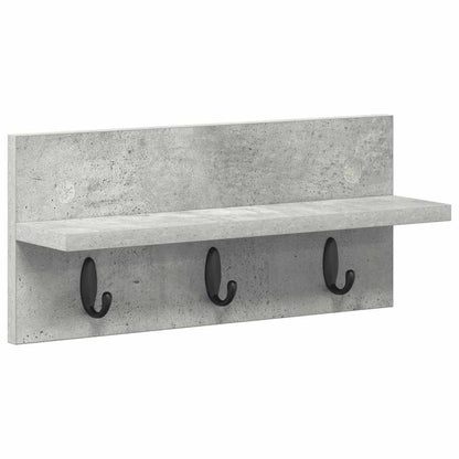 Wandgemonteerde kapstok met plank Betongrijs 40 x 10.5 x 18 cm