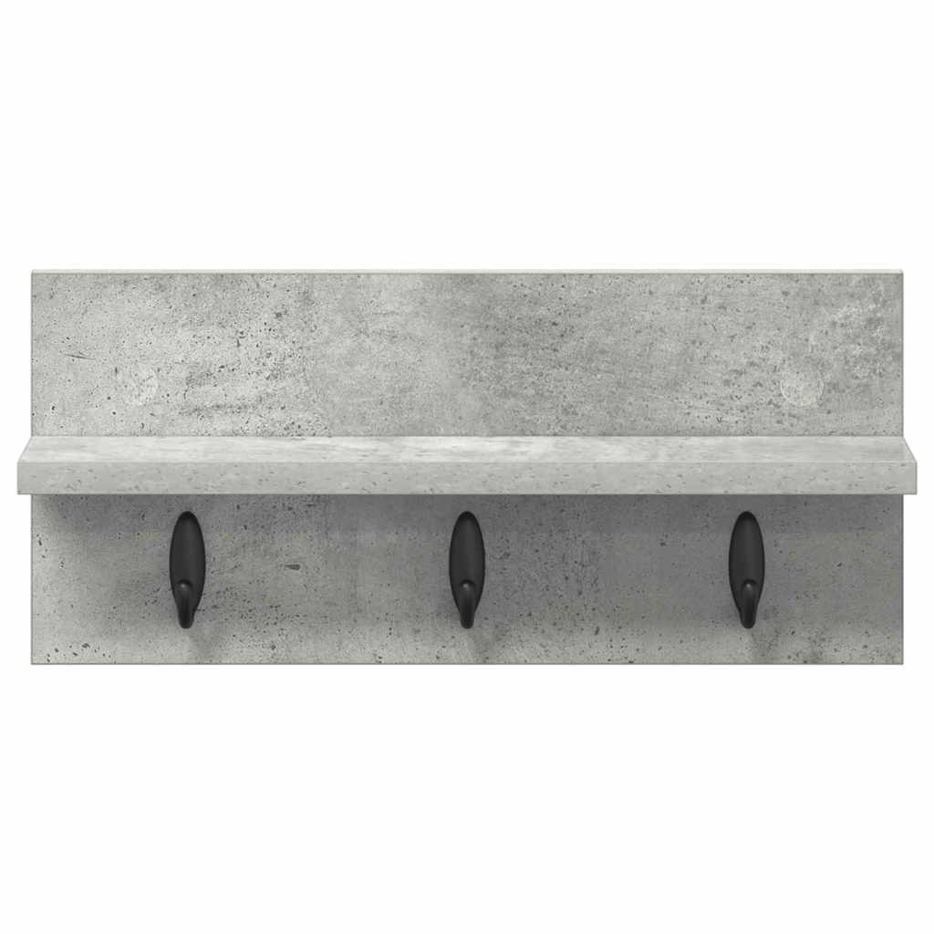 Wandgemonteerde kapstok met plank Betongrijs 40 x 10.5 x 18 cm
