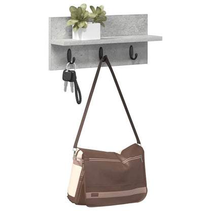 Wandgemonteerde kapstok met plank Betongrijs 40 x 10.5 x 18 cm