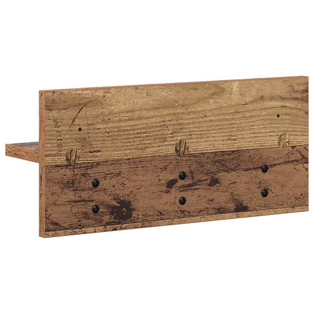 Wandgemonteerde kapstok Muurmontage Oudhout 40 x 10,5 x 18 cm