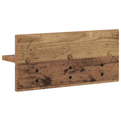 Wandgemonteerde kapstok Muurmontage Oudhout 40 x 10,5 x 18 cm