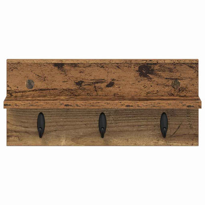 Wandgemonteerde kapstok Muurmontage Oudhout 40 x 10,5 x 18 cm