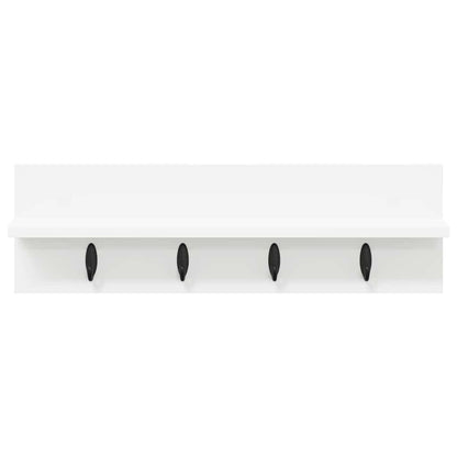 Wandgemonteerde kapstok Wit 60 x 10.5 x 18 cm Bewerkt hout