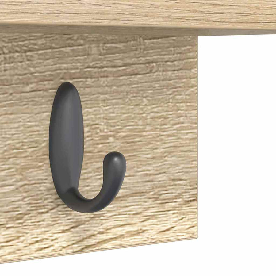 Wandgemonteerde kapstok Sonoma eiken 60 x 10.5 x 18 cm