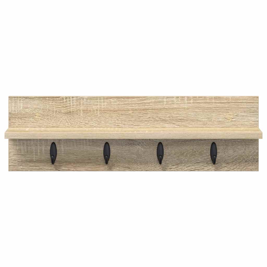Wandgemonteerde kapstok Sonoma eiken 60 x 10.5 x 18 cm