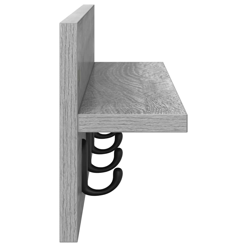 Wandgemonteerde kapstok Grijs sonoma 60 x 10.5 x 18 cm