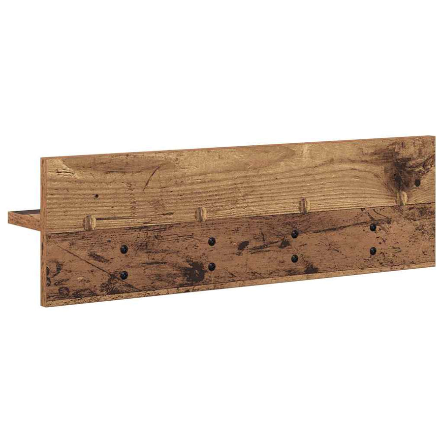 Wandgemonteerde Kapstok Oudhout Bewerkt Hout 60 x 10,5 x 18 cm