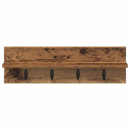 Wandgemonteerde Kapstok Oudhout Bewerkt Hout 60 x 10,5 x 18 cm