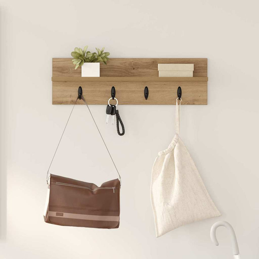 Wandgemonteerde Kapstok Artisan Eiken 60 X 10,5 X 18 Cm