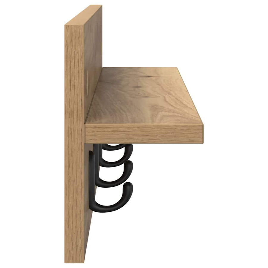 Wandgemonteerde Kapstok Artisan Eiken 60 X 10,5 X 18 Cm
