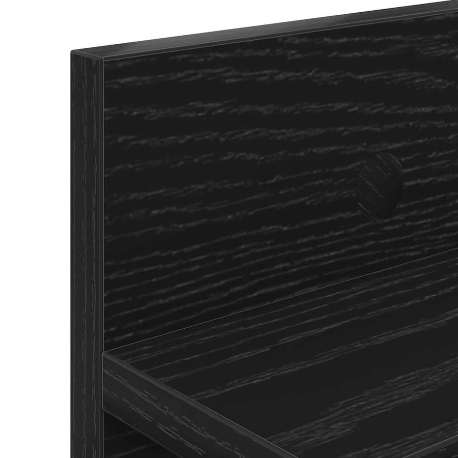 Wandgemonteerde kapstok met plank Zwart eiken 80 x 10.5 x 18 cm