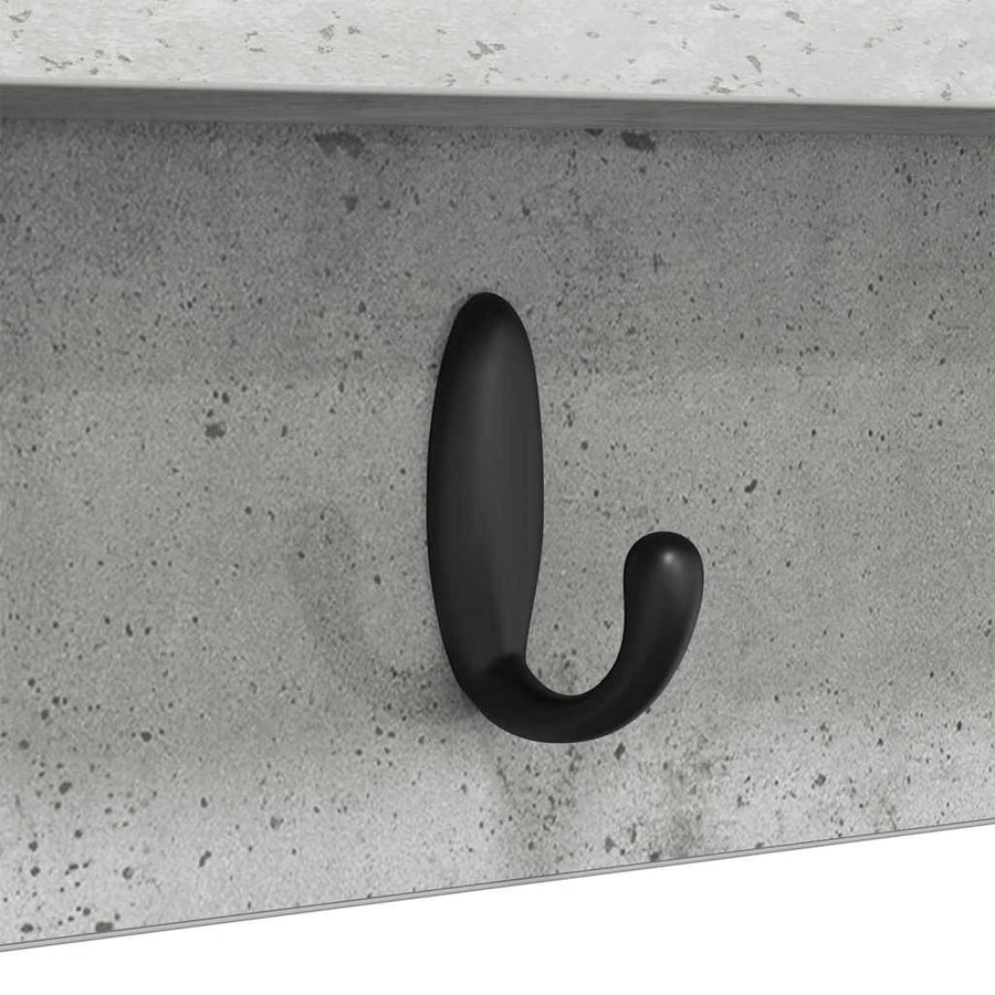 Wandgemonteerde kapstok met plank Betongrijs 80 x 10.5 x 18 cm