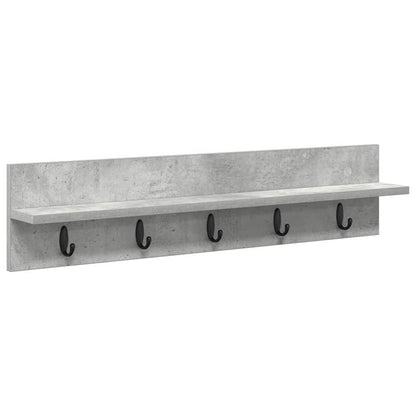Wandgemonteerde kapstok met plank Betongrijs 80 x 10.5 x 18 cm