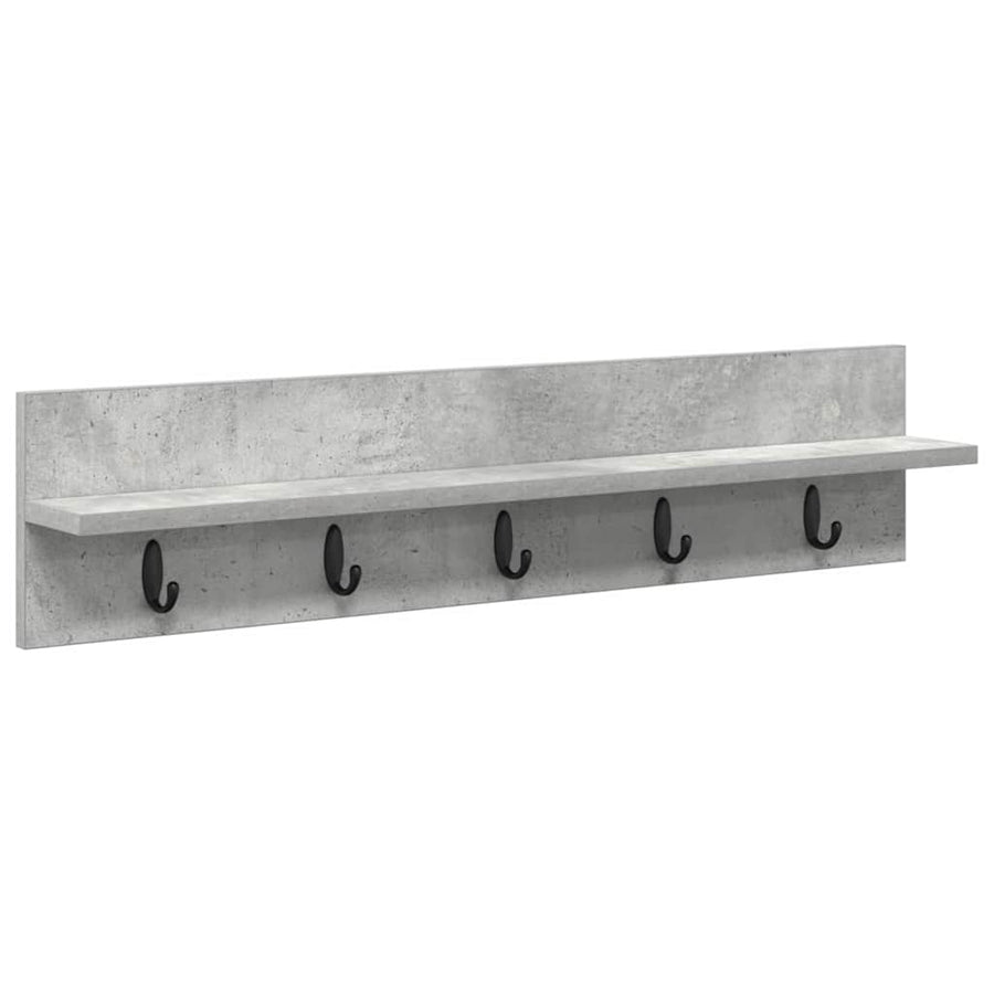 Wandgemonteerde kapstok met plank Betongrijs 80 x 10.5 x 18 cm