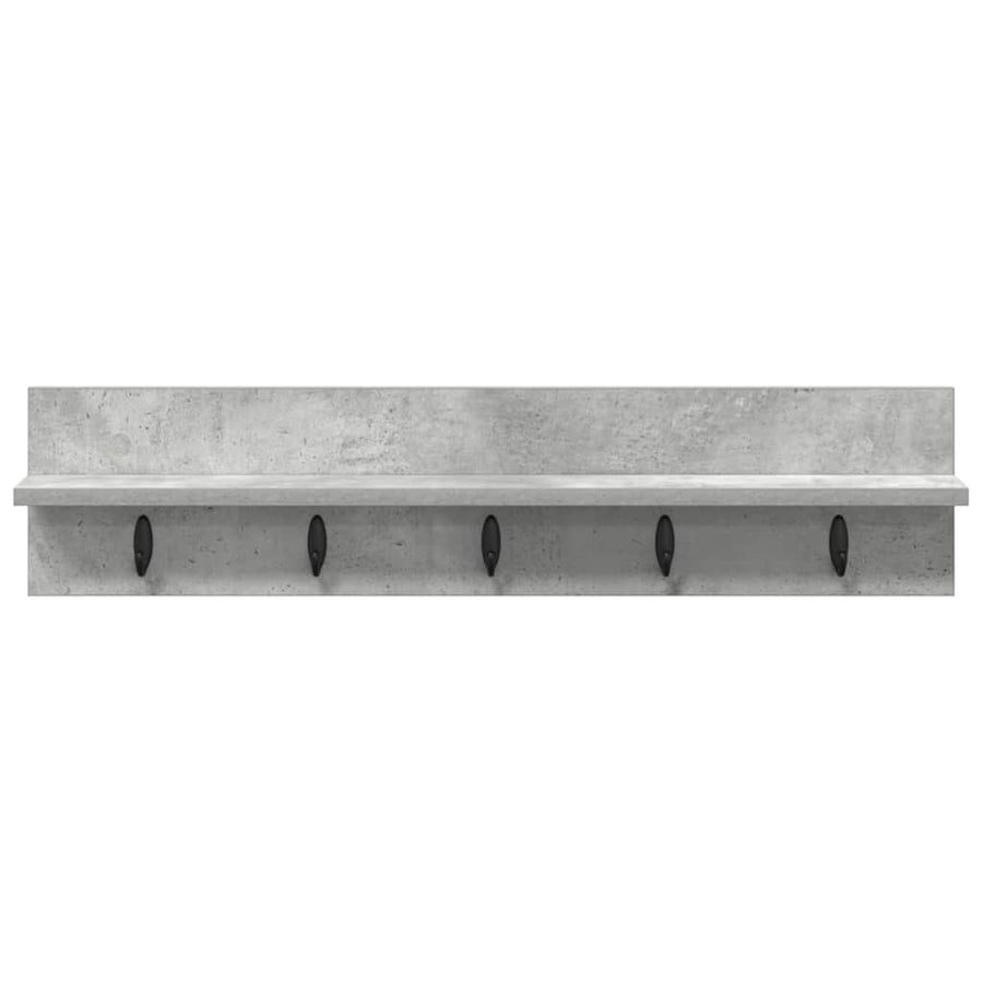 Wandgemonteerde kapstok met plank Betongrijs 80 x 10.5 x 18 cm