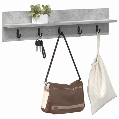 Wandgemonteerde kapstok met plank Betongrijs 80 x 10.5 x 18 cm