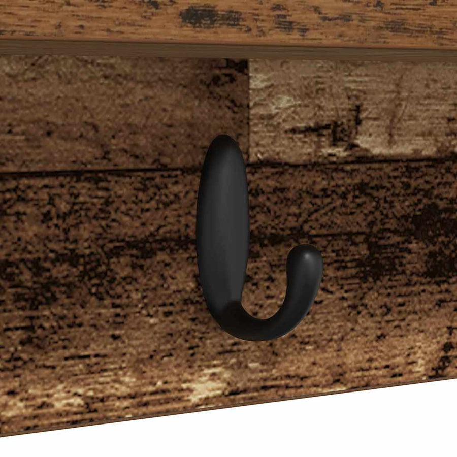 Wandgemonteerde Kapstok Oudhout Bewerkt Hout 80 x 10,5 x 18 cm