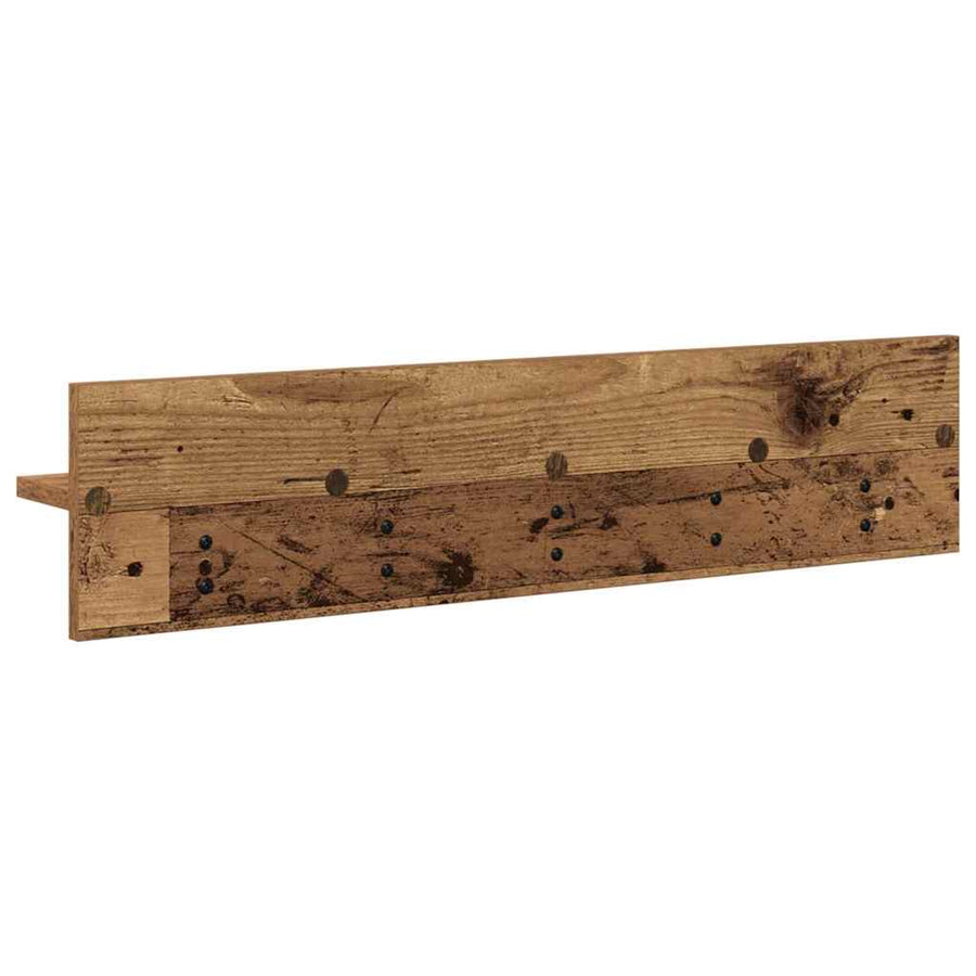 Wandgemonteerde Kapstok Oudhout Bewerkt Hout 80 x 10,5 x 18 cm