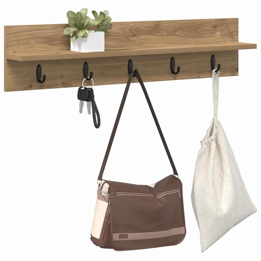 Wandgemonteerde Kapstok Artisan Eiken 80 x 10,5 x 18 cm