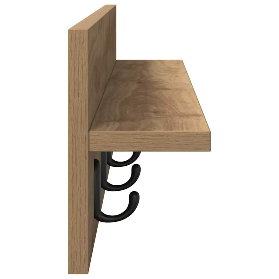 Wandgemonteerde Kapstok Artisan Eiken 80 x 10,5 x 18 cm